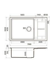 ����� Omoikiri SUMI 78 LB-BE (780�500�200) �������, ����������, ������ 4993720