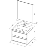 ����� ��� ���������� Aquanet Lino 70 690�533�495 ���������, 2 �����, ����: ����� ������� 253902