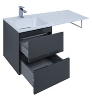Тумба с раковиной Aquanet Алвита 120 L (1200х526х480) левая, подвесная, 2 ящ., серый антрацит 243777