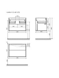 Тумба под раковину SANCOS Marmi 1.0 (690х445х520) подвесная,1 ящик и 1 ниша,дуб галифакс MR1.070EG