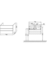 ����� ��� �������� Jacob Delafon Luicen EB2057-J5-J5 850�630�510 ���������, 3 �����, ����: �����