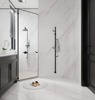 Полотенцесушитель AQUAme электрический  c поворот. крючками 178*1661, черный матовый. AQM3150MB