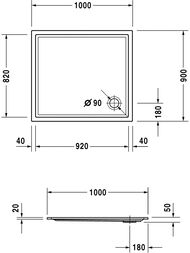 ������ ��������� Duravit Starck 1000�900 � �������������� ��������� 720120000000001