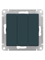 Выключатель Systeme Electric ATLASDESIGN 3-клавишный схема 1+1+1 10АХ механизм изумруд ATN000831