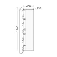 Пенал подвесной Burgbad SYS30 Echo 400х1760х150 LED, левый, зеркало, белый матовый SPIJ040L464 — изображение 3