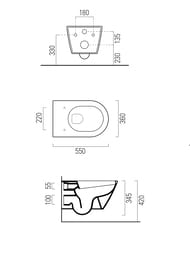 ������ ��������� GSI KUBE X (550�360��), ������������, ������� ����� Swirlflush, ����� 941511