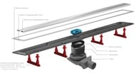 Душевой лоток Pestan Confluo Premium Line 550 мм с решеткой, 52мм, 48л/мин, матовый хром