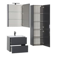 Пенал Aquanet Алвита 35 (350х1576х309) правый, подвесной, 2 дверцы, серый антрацит 240197
