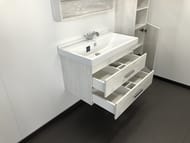 Тумба COMFORTY Никосия-80П (800х530х455) подвесная, с раковиной, дуб белый 00004138839