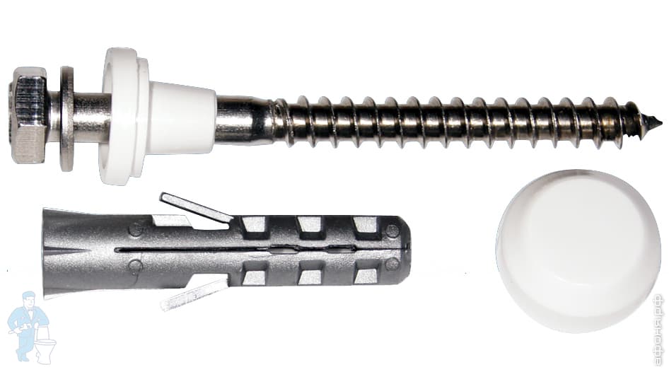 Комплект крепления для унитаза и писсуара с белой заглушкой PWС 8х65 (2 ...