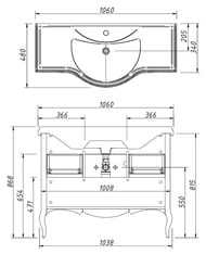 ����� � ��������� Caprigo ������-� 105 ��������� 1060�868�480 3 �����, 2 ��. ����:������ 33519-TP814 ��������� ����