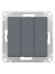 Выключатель Systeme Electric ATLASDESIGN 3-клавишный схема 1+1+1 10АХ механизм грифель ATN000731