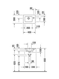 ���������� DURAVIT ME by Starck 430�300 ��������� ��� ���������, �������, ����� ������� 0723433200
