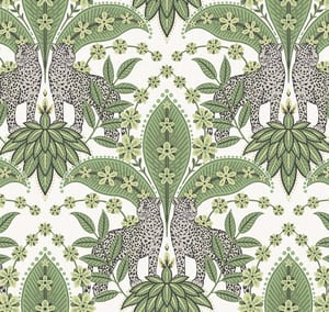 Обои флизелиновые Loymina Amazonia Ins1, 005/1 (1х10,05) ягуар, зеленые (рул.)