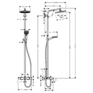 ������� ������� Hansgrohe Crometta S 240 Showerpipe � ����������� �/�����,������� � ���.��� 27320000