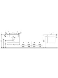 Тумба под раковину Duravit XSquare 584х397х460 подвесная, 1 ящик, белый глянец XS409302222 — изображение 2