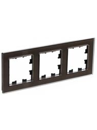 Рамка Systeme Electric ATLASDESIGN NATURE 3 поста, СТЕКЛО МОККО ATN320603