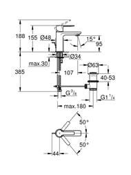 Смеситель Grohe Lineare New 32109001 для умывальника однорычажный, XS-Size, хром