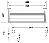 ������������������-������� DURAVIT Starck T 610 ��, ����: ������ ������� 0099444600