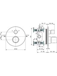 Смеситель для ванны/душа Ideal Standard CERATHERM T100 A5814XG термостат, встраиваемый, матов черный