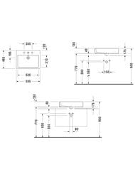 Раковина DURAVIT VERO 595х465х175 шлифованная, отверстие под смеситель, перелив, крепление 045260000