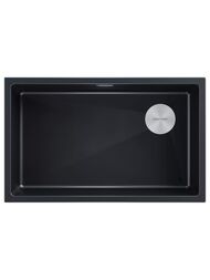 Мойка LUMI 74UNI-SKEW, IT-GRANIT, LU74SK-BLM, черный, 740х440, Paulmark
