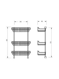 Migliore Complementi Полка-решетка большая тройная 40x15x60 см золото ML.COM-50.703.DO