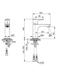Смеситель для раковины Ideal Standard CONNECT AIR A7010A2 однозахватный, шлиф. золото