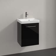 Тумба под раковину Villeroy & Boch Avento (430х514х352) левая, 1 дверца, черное стекло A88700B3