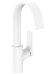 Смеситель Hansgrohe Vivenis 75030700 для раковины, поворотный излив 210, сливной гарнитур, мат.белый — миниатюра 1