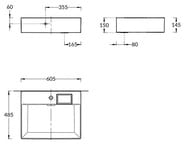 Раковина KERAMA MARAZZI TECNOLOGICA Logica мебельная 600х480х145, с одним отверстием, белая гл. LO.wb.60.1