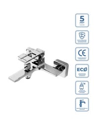 Смеситель для ванны/душа BelBagno LUCE LUC-VAS-CRM настенный, однозахватный, хром