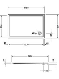������ ��������� Duravit Starck 1400�900 � �������������� ��������� 72012600000001