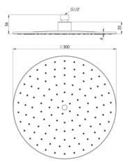 Верхний душ 30 см Mariani B00STA0130, шарнирное содинение, хром