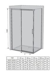 ������� ������ RAVAK MATRIX MSDPS-110/80 L (1105�805�1950) ���������� �����, ���������+Transparent