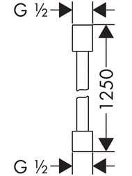 Шланг для душа Axor Starck 28282670 1250мм, пластик, защита от изломов, цвет: черный матовый