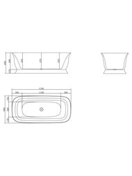 Ванна акриловая BelBagno BB400-1700-800 1700х800х600 овальная, отдельностоящая, переливом, белый