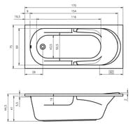 ����� ��������� RIHO FUTURE 170x75 ��� ������������, �������������