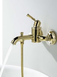 Смеситель для ванны/душа Aquatek Классик AQ1549PG настенный, с душевым гарнитуром, золото полир