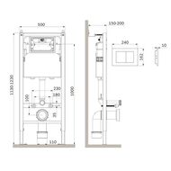 Инсталляция AM.PM PrimeFit для подвесного унитаза, с клавишей PrimeFit S хром I012709.0251