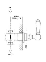 Внешняя часть Nicolazzi Termostatico запорного вентиля 3/4", ручка El Capitan, хром 4912CR69