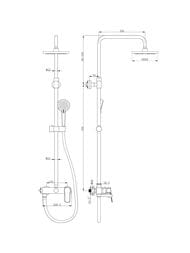 Душевая система Paini Viva Style P4YO687D250F3D110 поворотный излив, верхний/ручной душ, черный