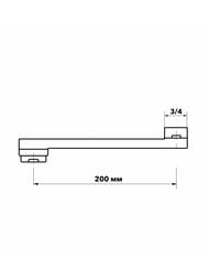 Излив ESKO ESPL200L плоский, поворотный, 200 мм, хром