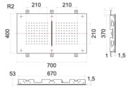 Верхний душ потолочный 70x40 см Remer INOX SS357SFR7040C, нержавеющая сталь матовая