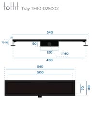 ������� ����� ��� ������ toHit Tray 500x100x75-95 ��������, ���. ������, ������ TH10-025002