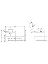 ������� � ��������� Duravit Happy D.2 Plus 1400�850�490 2 �����, ������, ����� ������ HP4762O2222