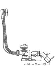 Обвязка Viega Simplex для ванн 40/50x540 полуавтомат, плоская мод.6168.45, 285357