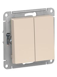 Выключатель Systeme Electric ATLASDESIGN 2-клавишный схема 5 10АХ механизм бежевый ATN000251