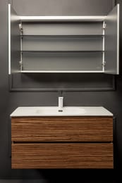 Зеркальный шкаф Armadi Art Vallessi (Валлесси) (1000x650x130) 546-Z с подсветкой зебрано