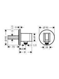 ��������� ������������� Hansgrohe FixFit S, � �������� ��������� ����, ������ ������� 26888140